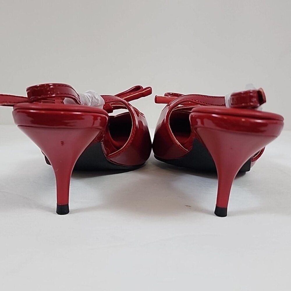 NWOT Coutgo Women's Red Pointed Sling Back Kitten Heels , Size 7 - Picture 8 of 8